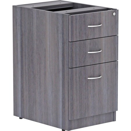 Lorell Pedestal, B/B/F, Unfin Top, 16"x22"x28-1/4", Weathered Charcoal LLR69558